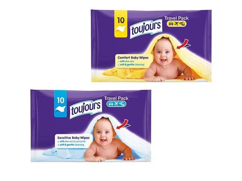 Lingettes humides de voyage pour bébé