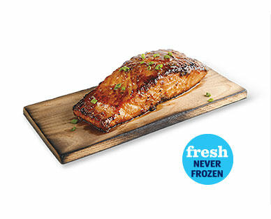 Fresh Maui Pineapple Atlantic Salmon on a Cedar Plank