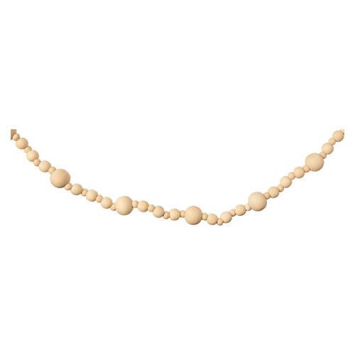 12 Foot Long Wooden Beaded Garland - Natural