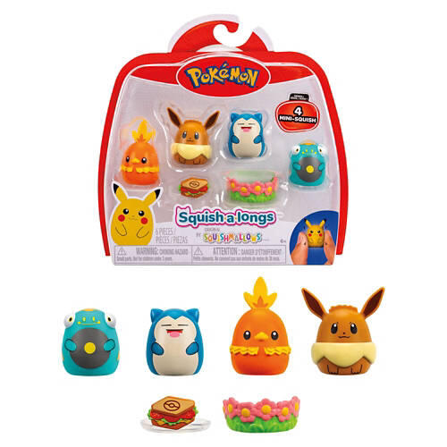 6 Pack Mini Pokémon Squish-A-Longs Set