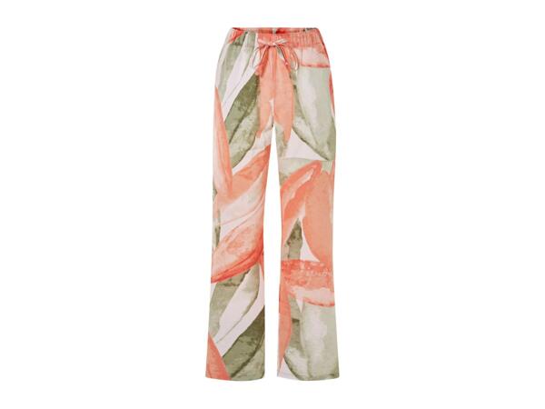 Esmara Ladies' Linen Blend Trousers - Patterned