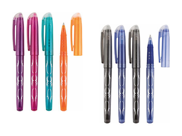 Stylo roller à encre gommable, lot de 4
