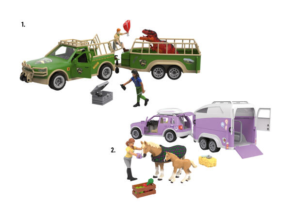 Spieltiere-Fahrzeug-Set