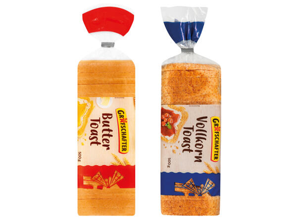 Buttertoast oder Vollkorntoast