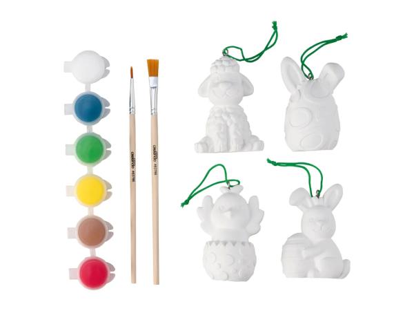 Crelando Paint Your Own Easter Decorations - 12 Piece Set - Easter Figures