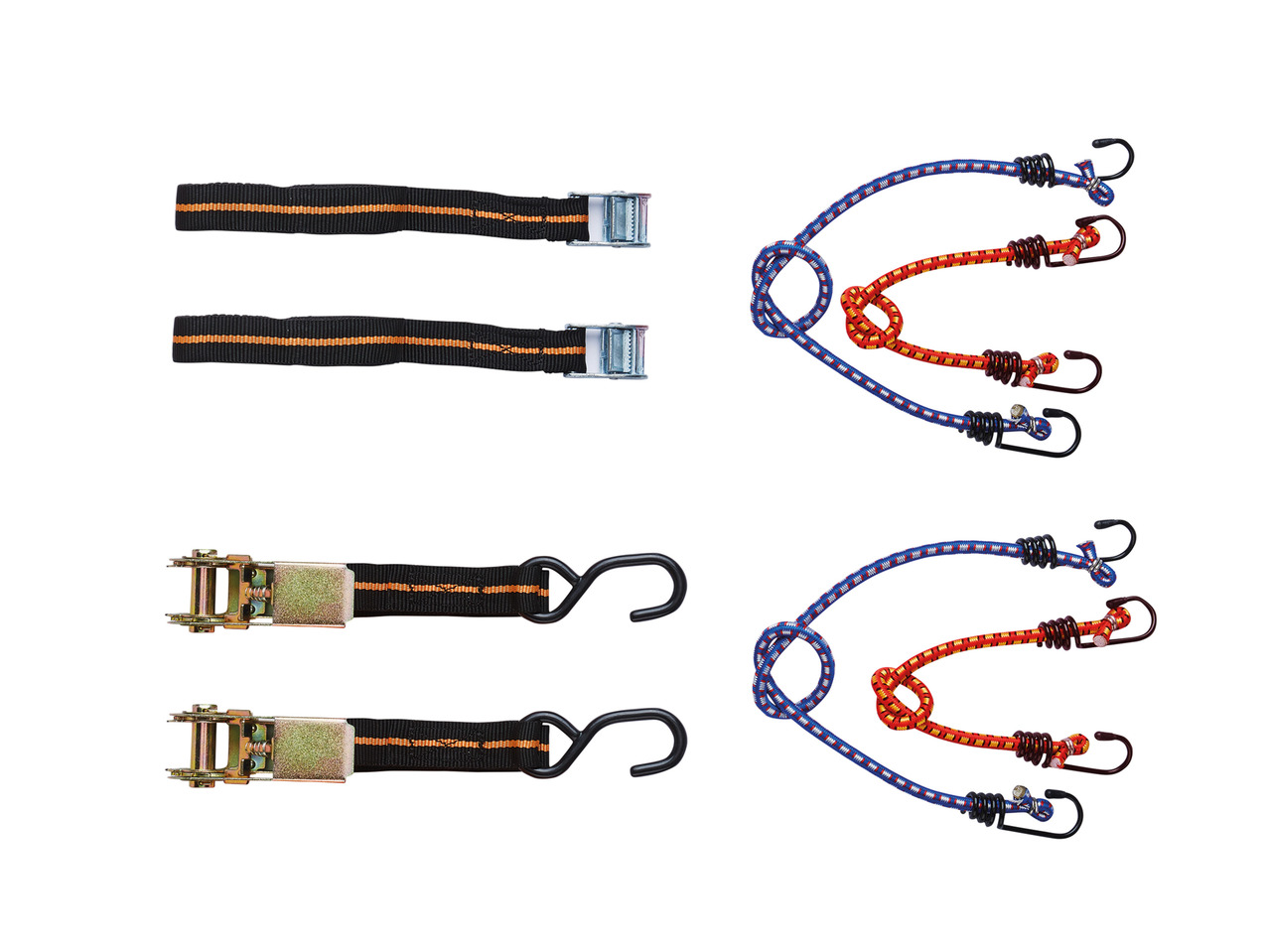 Powerfix Profi Ratchet Strap Or Bungee Cord Set1