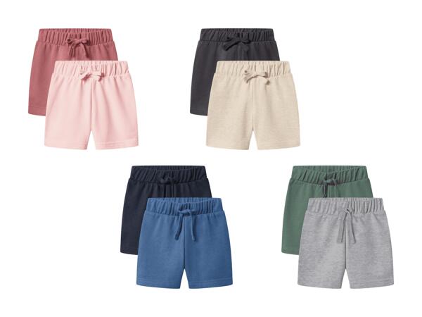 Pantaloncini in felpa, set 2 pezzi