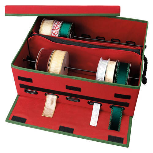 Holiday Ribbon Storage Box, Red