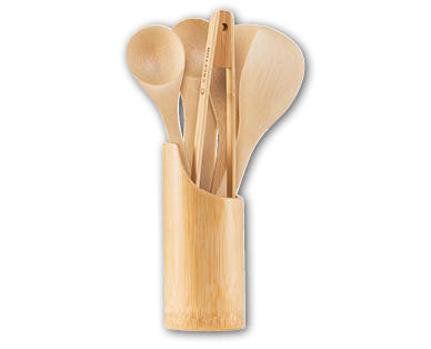 CROFTON(R) Ustensiles de cuisine avec support en bambou, 7 pièces