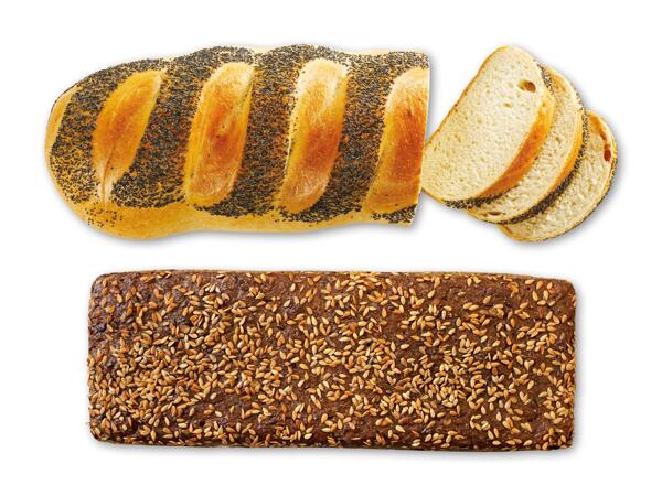 Rundt franskbrød eller softkernerugbrød