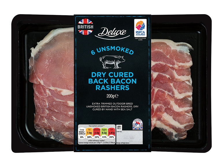 Deluxe 6 Unsmoked Dry Cured Back Bacon Rashers