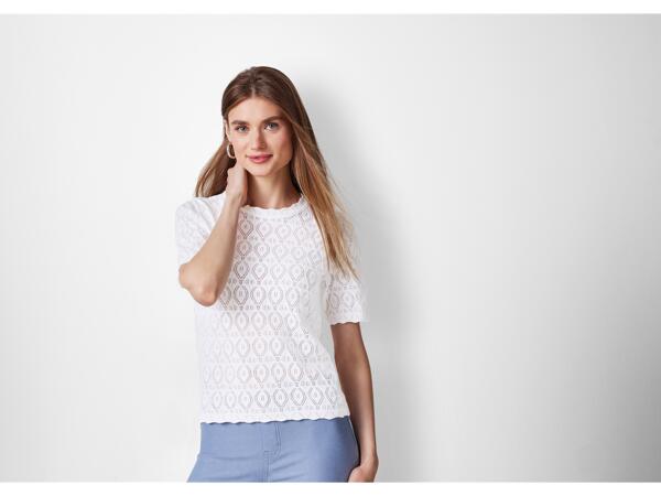 Ladies' short sleeve ajour jumper