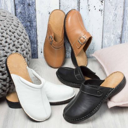 Lederen pantoffels voor dames