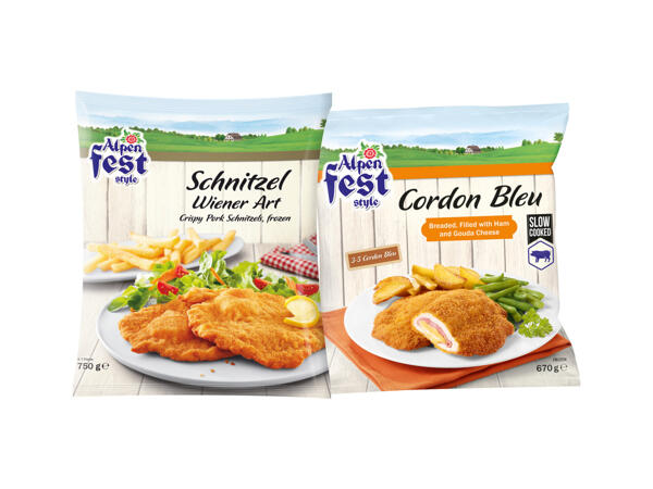 Schnitzel av fläskytterfilé/Schnitzel med ost och skinka