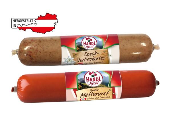 Tiroler Mettwurst/​Speck-Verhackertes