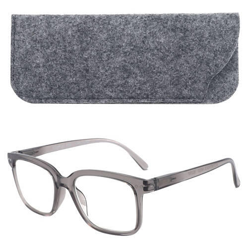 Men's Reading Glasses with Case - Grey, 1.5