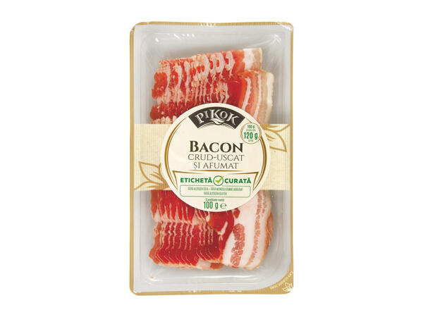 Bacon crud-uscat, afumat