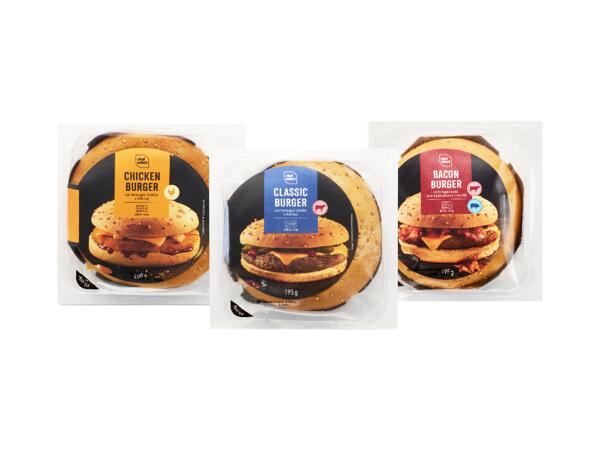 Beef, Chicken or Bacon Burger