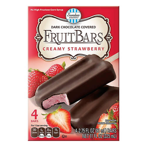 Creamy Strawberry Dark Chocolate Covered Fruit Bars, 4 count