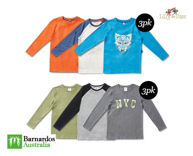 Kids Long Sleeve Tee 3pk