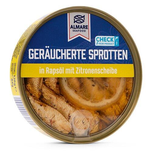 ALMARE SEAFOOD Geräucherte Sprotten, Zitrone