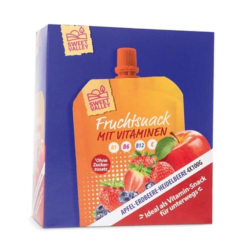 SWEET VALLEY Vitamin Snack, Apfel-Erdbeere-Heidelbeere