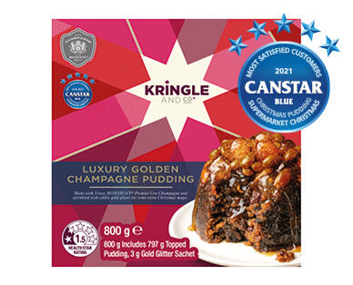 Luxury Golden Champagne Pudding 800g