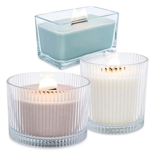 HOME CREATION Duftkerze mit Holzdocht