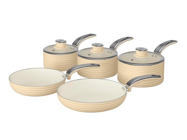 Swan Retro 5 Piece Pan Set Cream