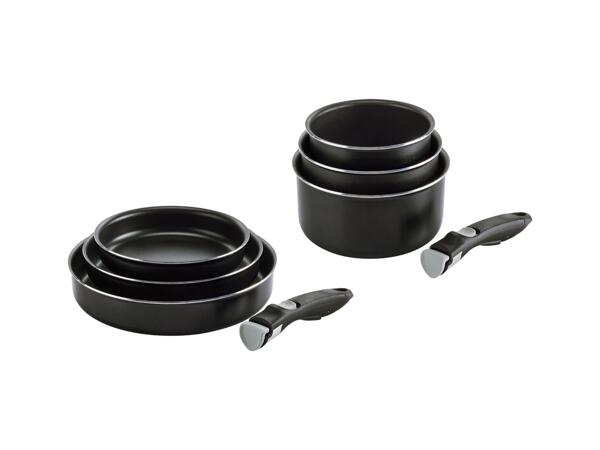 Kastruller/stekpannor med avtagbart handtag