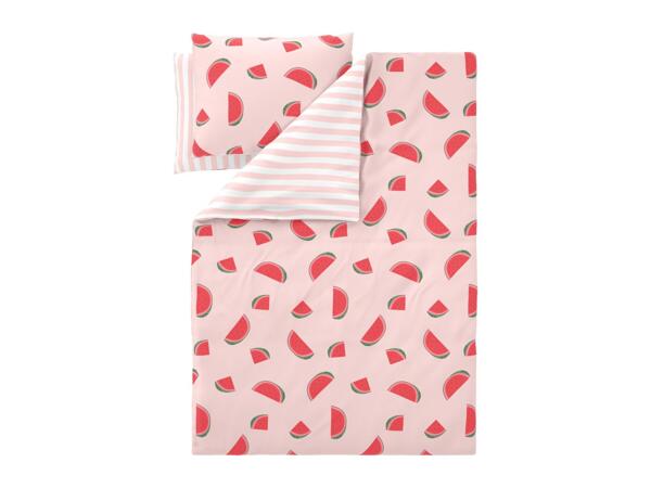 Microfibre Satin Duvet Cover Set With Watermelon Pattern - Double
