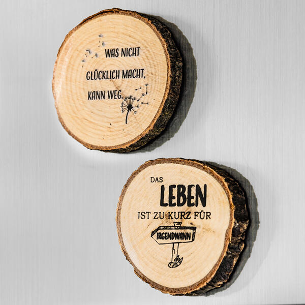 Baumscheiben-Magnet mit Spruch