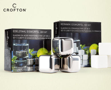 CROFTON Edelstahl-/Keramik-/Speckstein-/Granit-Eiswürfel