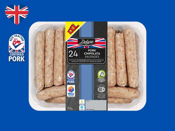 Deluxe 24 British Pork Chipolata Sausages