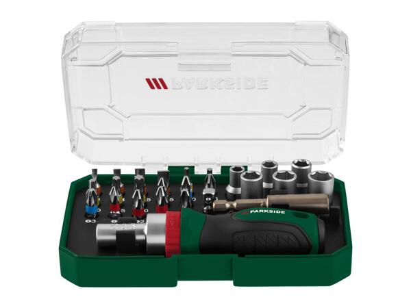 Parkside Ratchet Screwdriver Bit & Socket Set - 26 Piece Set