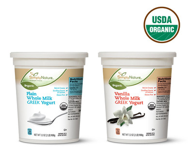 SimplyNature Organic Greek Whole Milk Yogurt