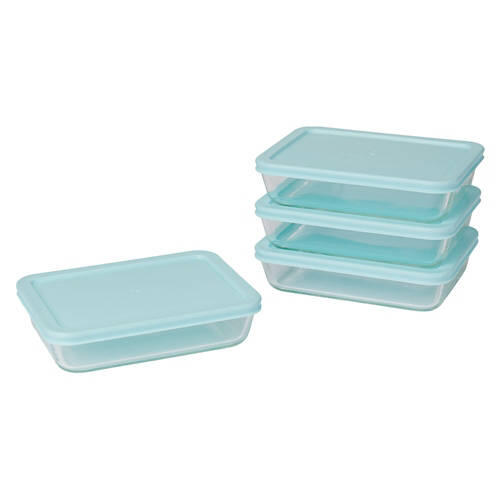 Rectangle Glass Container - Blue