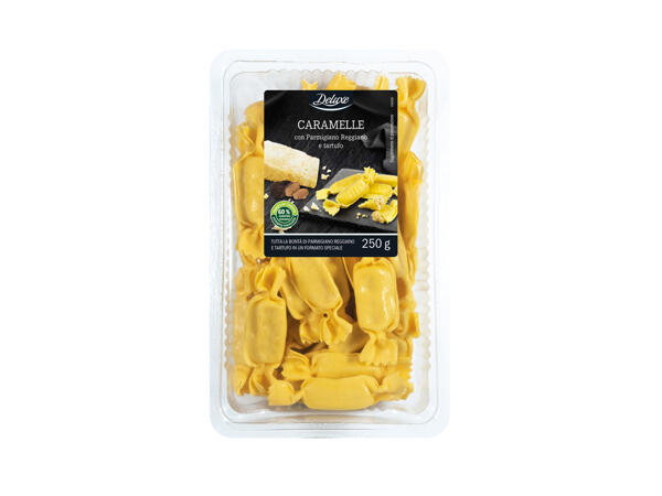 Egg pasta kandies with truffle and Parmigiano Reggiano