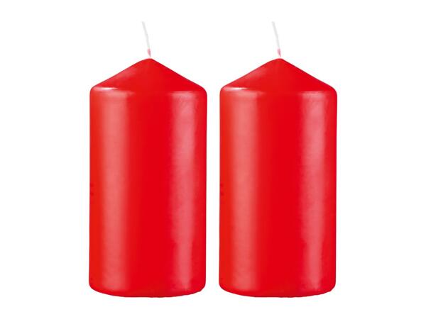 Livarno Home Red Large Pillar Candles - 2 Pack
