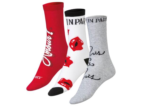 Ladies' Socks "Disney, Snoopy, Emily in Paris", 3 pairs