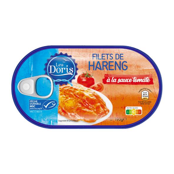 LES DORIS(R) 				Filets de hareng à la sauce tomate