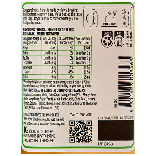 Tropical Mango 4 Pack 375ml