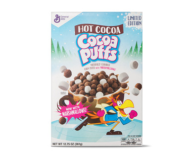 General Mills Cinnamon Vanilla Lucky Charms or Hot Cocoa Cocoa Puffs