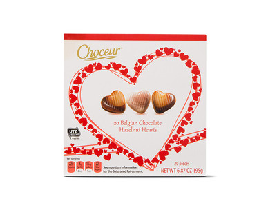 Choceur Belgian Hazelnut Truffle Hearts