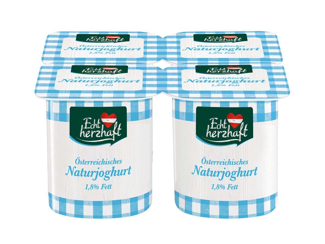 ECHT HERZHAFT Naturjoghurt 4er