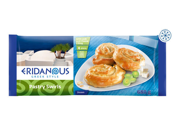 Eridanous Mini Pastry Swirls with Leek & Cheese