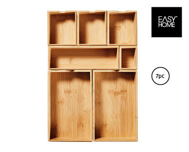 Bamboo Drawer Organisers 7pc Set