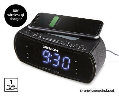 Clock Radio with Wireless Charging