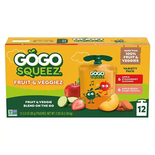 Variety Pack Fruit & Veggie Squeez - 12 pack, 3.2 oz Pouches