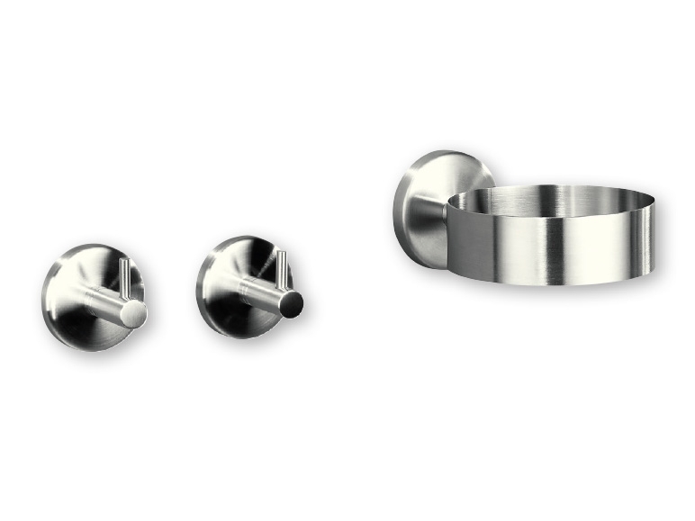 MIOMARE(R) Stainless Steel Towel Hooks/ Stainless Steel Hairdryer Holder